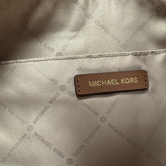 Michael Kors Leather Signature Tote Bag SADDLE BROWN color used ONE TIME -- EUC - Picture 8 of 13